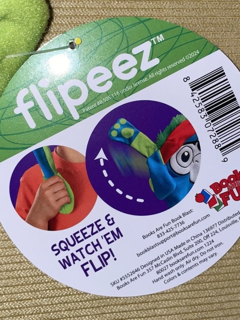 FLIPEEZ Kid's Wacky Monkey Pirate Furry Flip Up Fun Squeeze Me Beanie NWT
